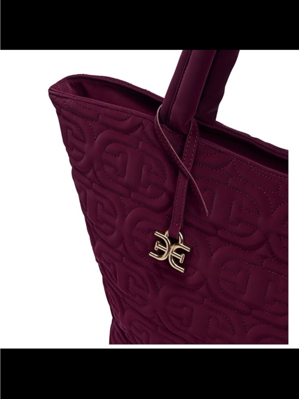 NWT sam Edelman ethyl top zip medium east west tote bag color Bordeaux - Picture 4 of 11